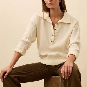 Faherty Après Waffle Henley - Coastal Cream New without tags NWOT XS apres